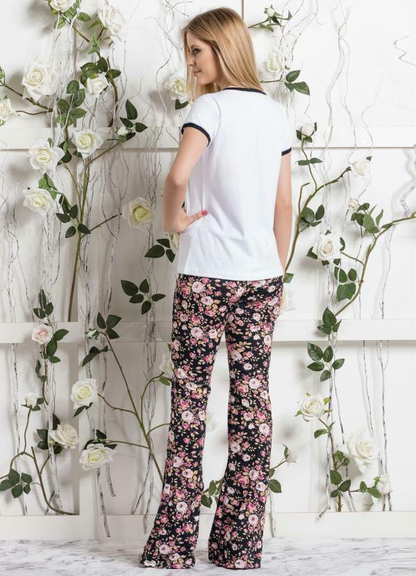 Outlet - Calça Flare Floral Cintura Média 4