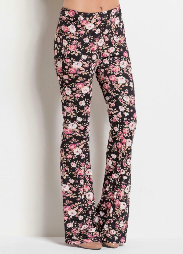 Outlet - Calça Flare Floral Cintura Média 5