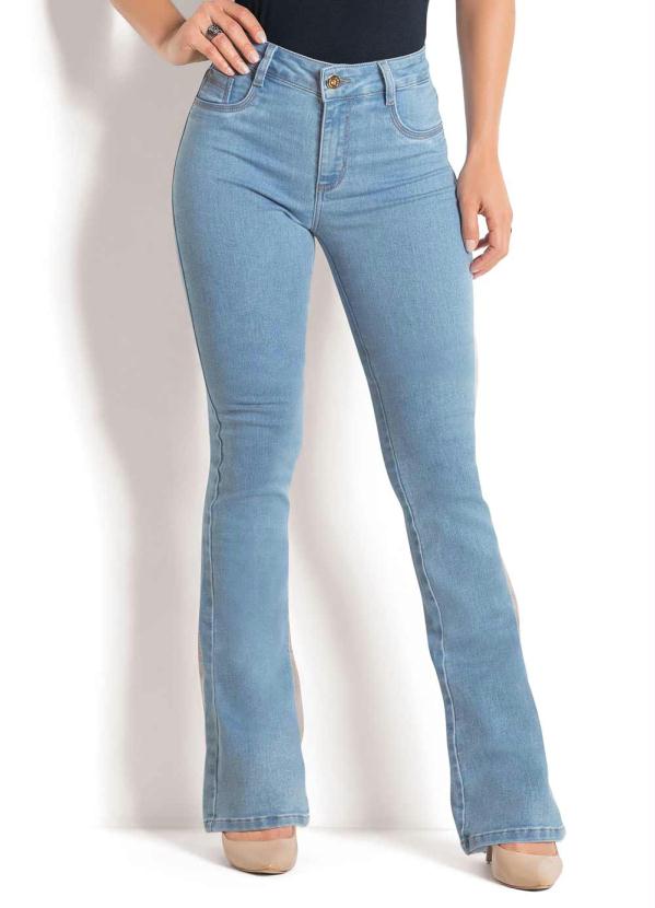 calça jeans clara feminina flare