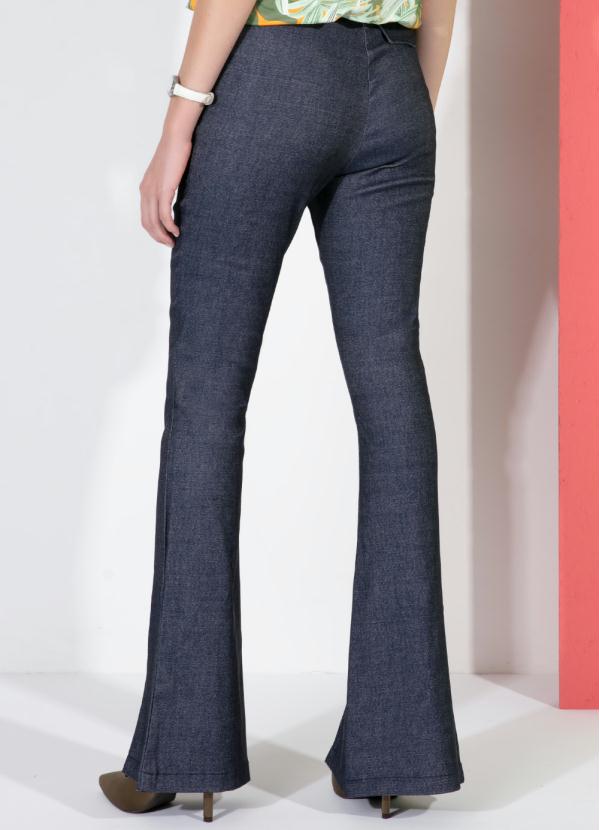 Quintess - Calça Flare Jeans com Fenda Frontal 5
