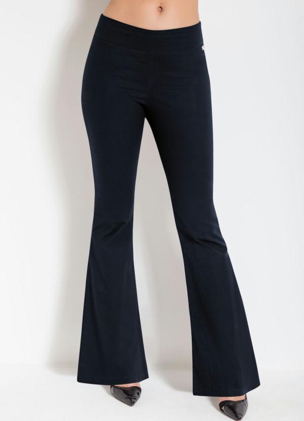 Outlet - Calça Flare Preta com Cós Duplo 5