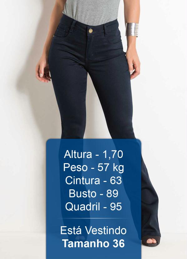 Sawary Jeans - Calça Flare Sawary Preta em Sarja com Bolsos 3