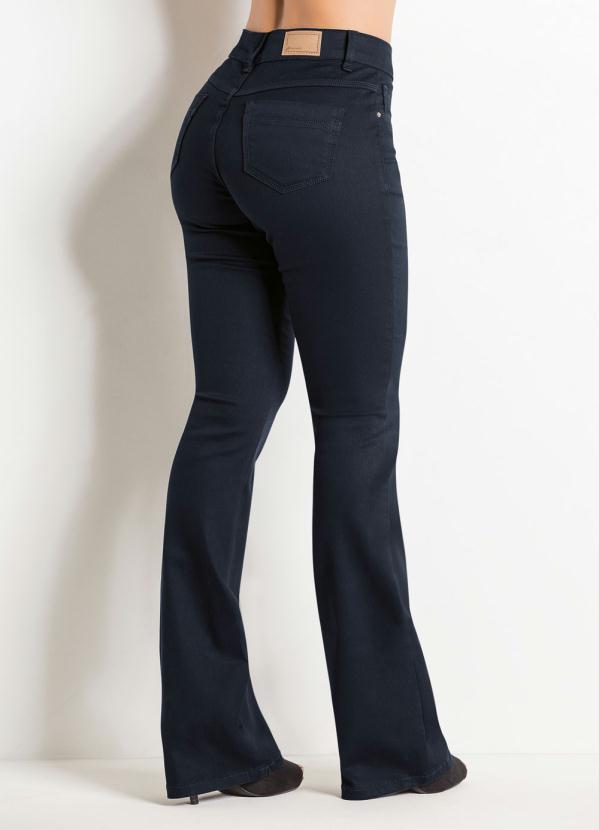 Sawary Jeans - Calça Flare Sawary Preta em Sarja com Bolsos 7