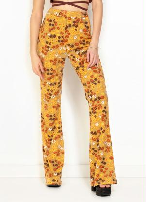 Moda Pop - Calça Floral com Cintura Alta - MODA POP