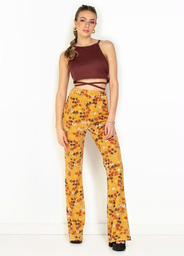 Moda Pop - Calça Floral com Cintura Alta 4