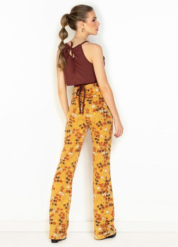 Moda Pop - Calça Floral com Cintura Alta 5