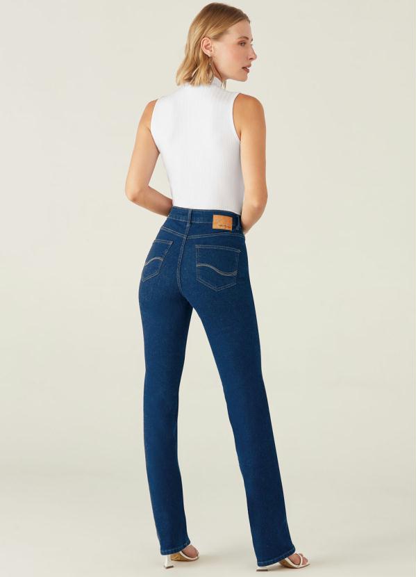 Malwee - Calça Azul Escuro Reta Flex Jeans 4