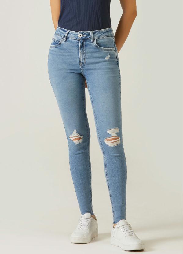 Malwee - Calça Azul Jeans Feminina Skinny Cintura Alta