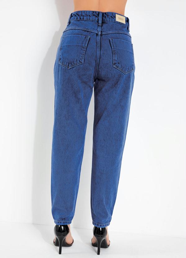 Sawary Jeans - Calça Azul Mom Jeans com Puídos Sawary 2