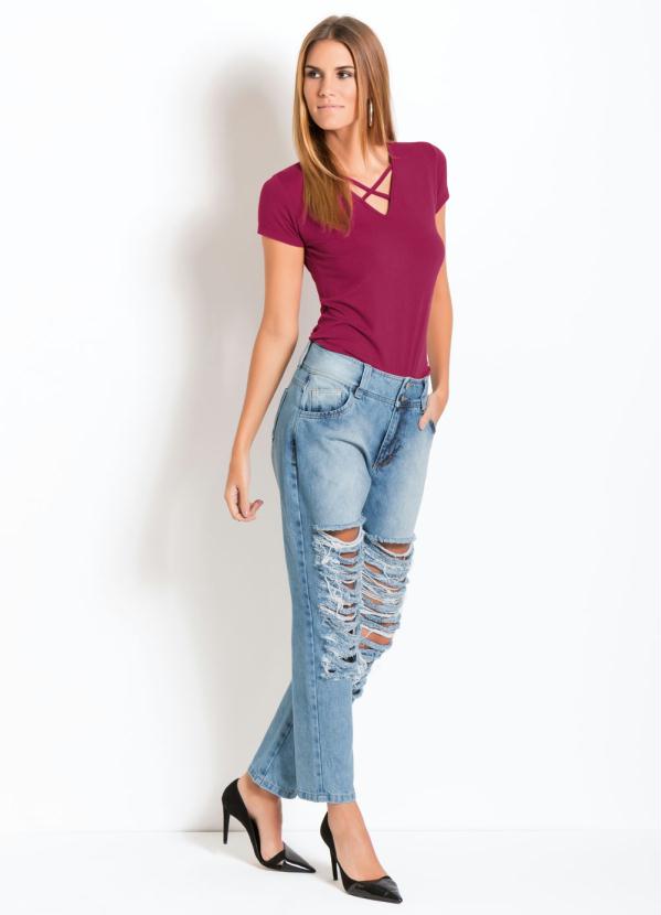 Quintess - Calça Boyfriend Destroyed Jeans Quintess 3