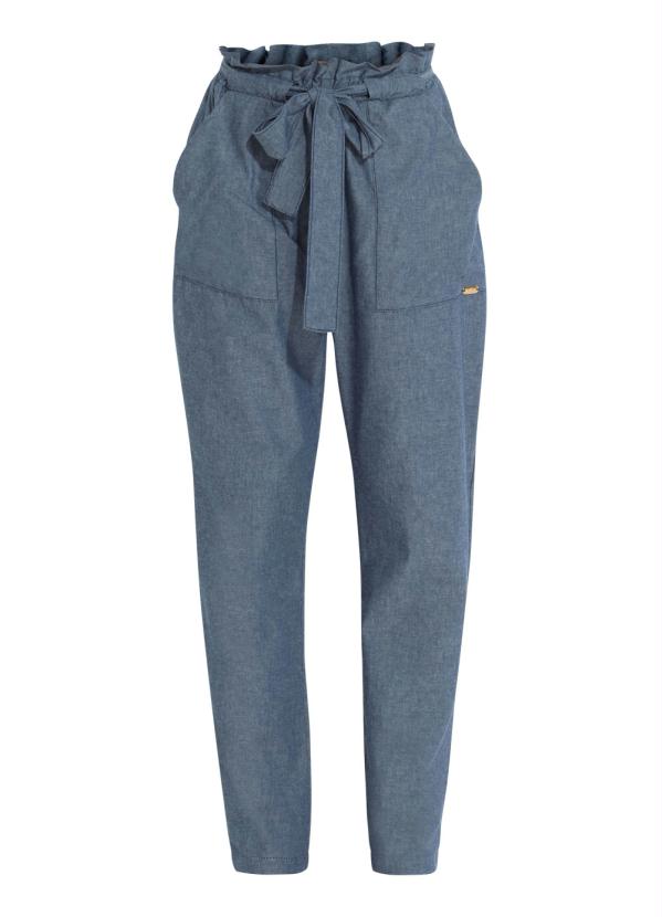 Quintess - Calça Clochard em Jeans Azul com Bolsos 7