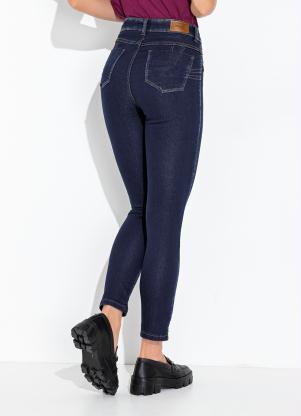 Sawary Jeans - Calça Jeans Azul Escuro Levanta Bumbum Cigarrete - SAWARY JEANS