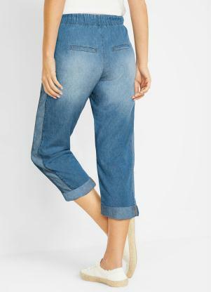 bonprix - Calça Jeans Confort Cropped Azul Claro - BONPRIX