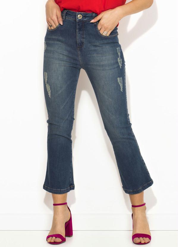 Sacada - Calça Jeans Cropped Azul