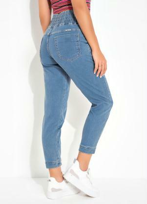 Sawary Jeans - Calça Jeans Cropped com Recortes e Bolsos Sawary - SAWARY JEANS