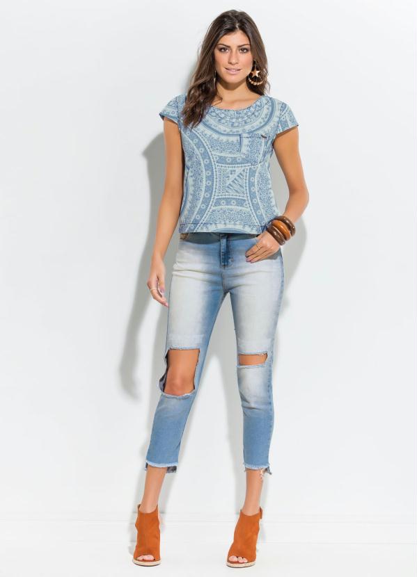 Quintess - Calça Jeans Destroyed Detalhe na Barra Quintess 3