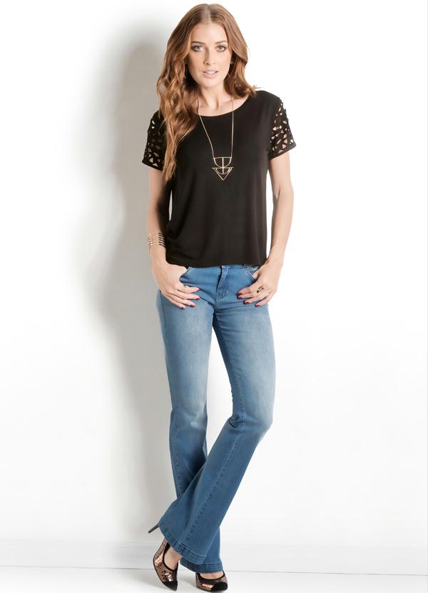 Ah - Calça Jeans Flare com Lavação Ana Hickmann 3
