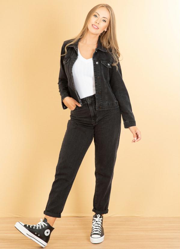 Cativa - Calça Jeans Mom Estonada Preto 9