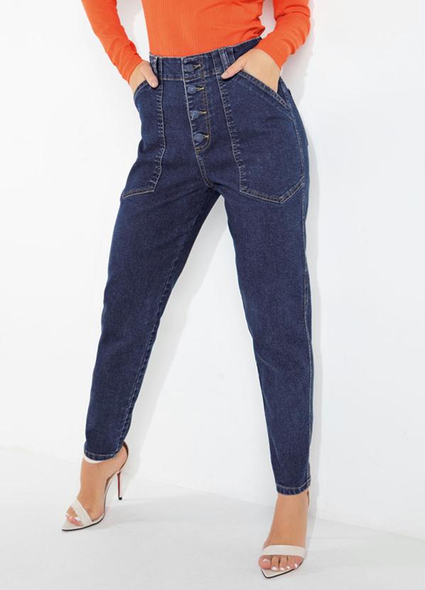 Sawary Jeans - Calça Jeans Mom Jeans com Bolsos Sawary