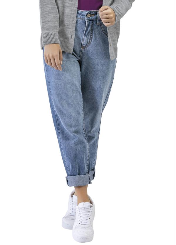 Angel - Calça Jeans Mom Lavada Azul