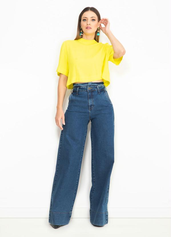 Colcci - Calça Jeans Pantalona Azul 8