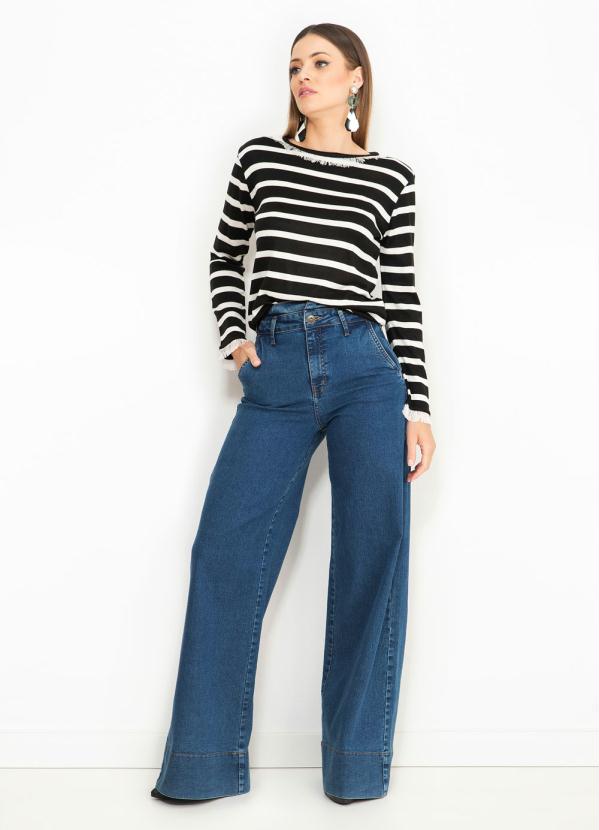 Colcci - Calça Jeans Pantalona Azul 9