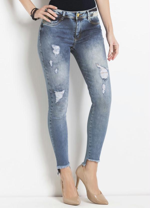 Sawary Jeans - Calça Jeans Sawary Cigarrete Azul Levanta Bumbum