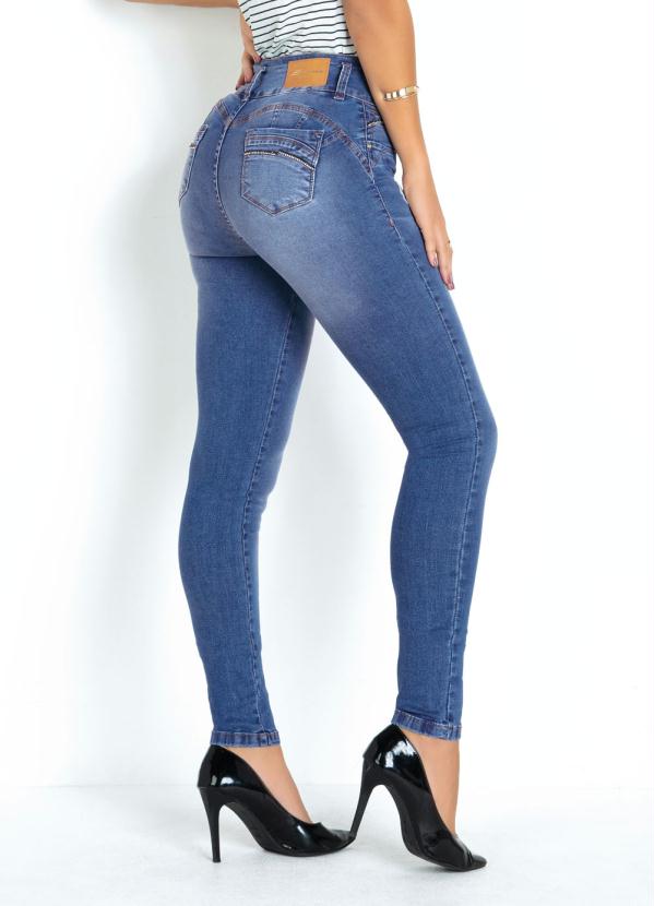 calça jeans feminina sawary com enchimento