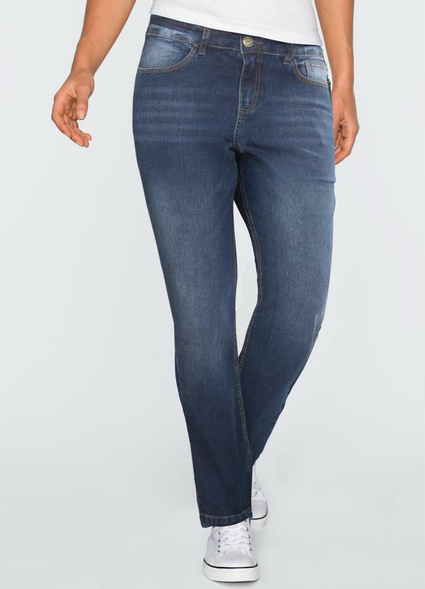 Outlet - Calça Jeans Stretch Azul Médio