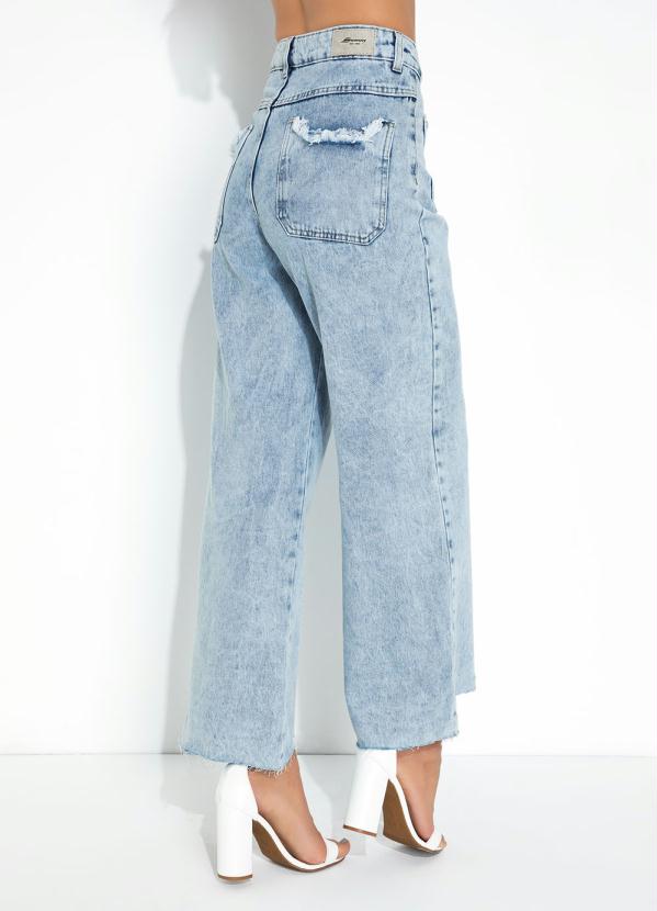Sawary Jeans - Calça Jeans Wide Leg com Bolsos Sawary 2