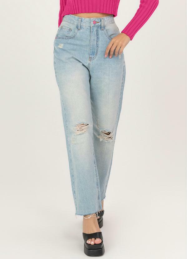 Angel - Calça Mom Jeans Azul