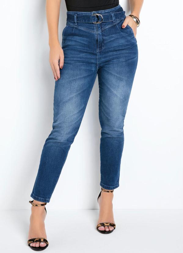 Calça Mom Jeans Sawary com Cinto - Sawary Jeans