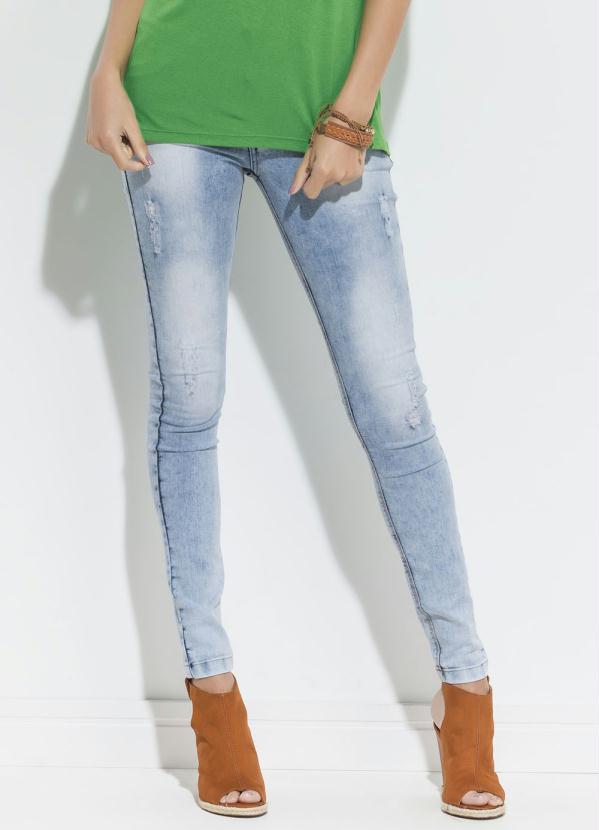 Quintess - Calça Skinny com Bolsos Jeans Claro Quintess