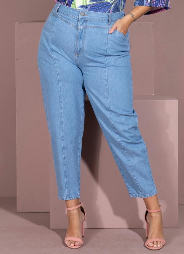 Cal A Slouchy Jeans Claro Com Recorte Frontal Quintess