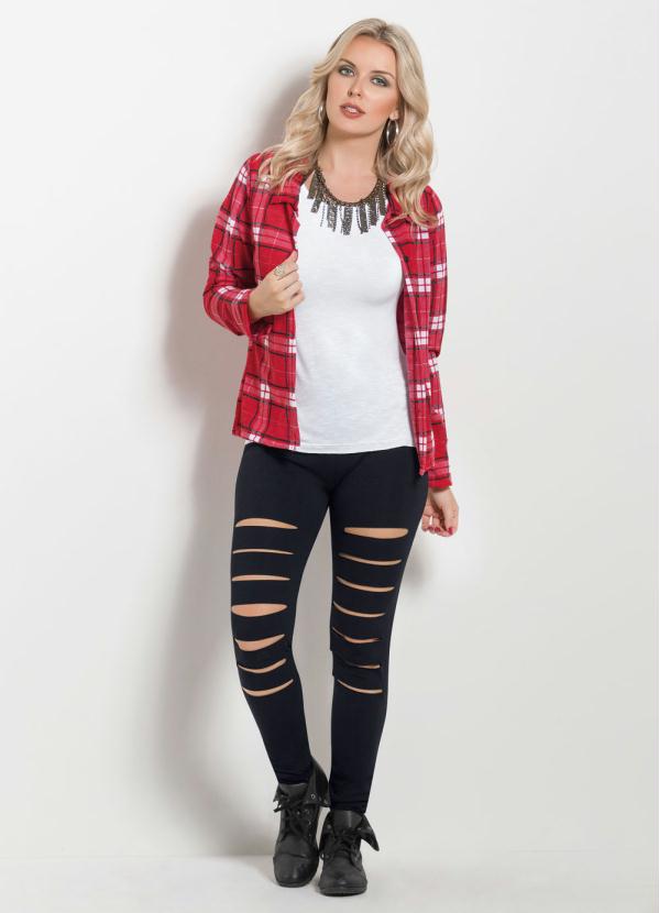 Moda Pop - Calça Destroyed Preta 4