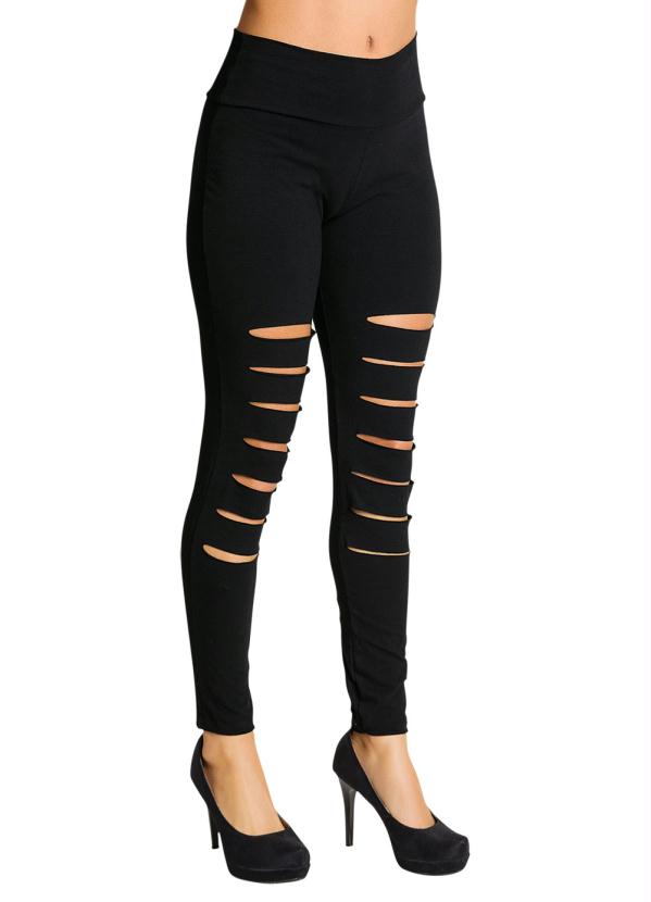 Moda Pop - Calça Destroyed Preta 7