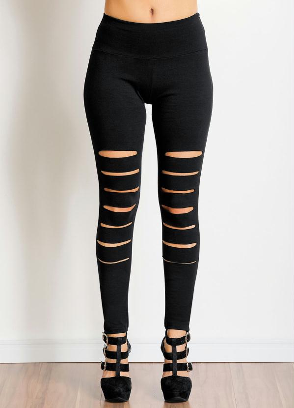 Moda Pop - Calça Destroyed Preta 8