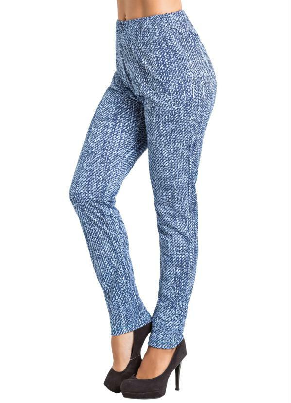 Outlet - Calça Legging com Estampa Jeans