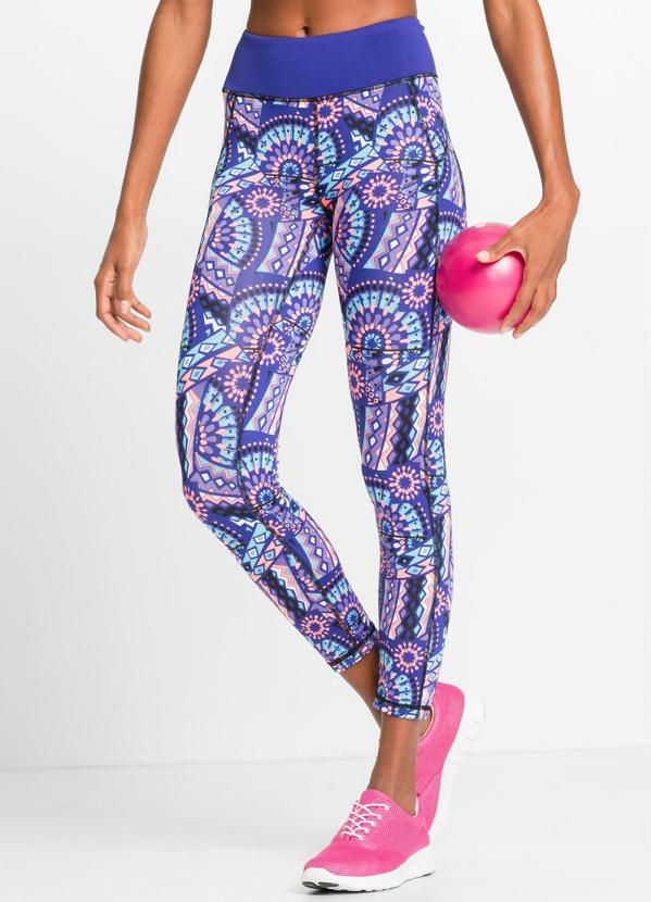 Alma Dolce - Legging Esportiva Funcional Estampada Azul