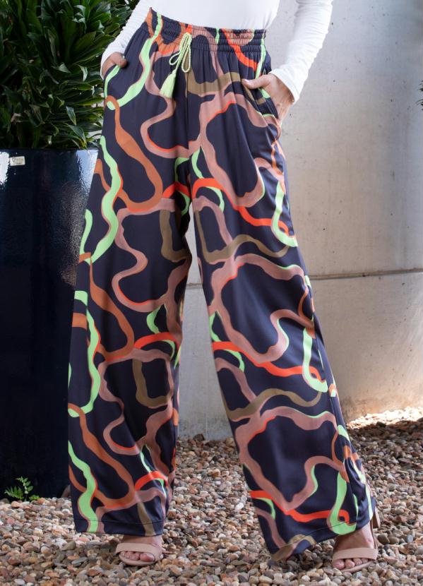 Quintess - Calça Abstrato com Tassél