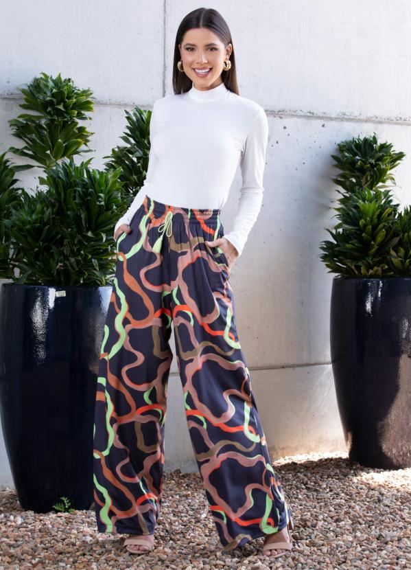 Quintess - Calça Abstrato com Tassél 2