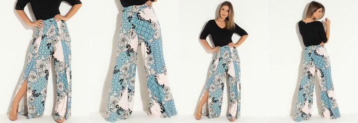 Cal�a Ampla com Fendas Floral