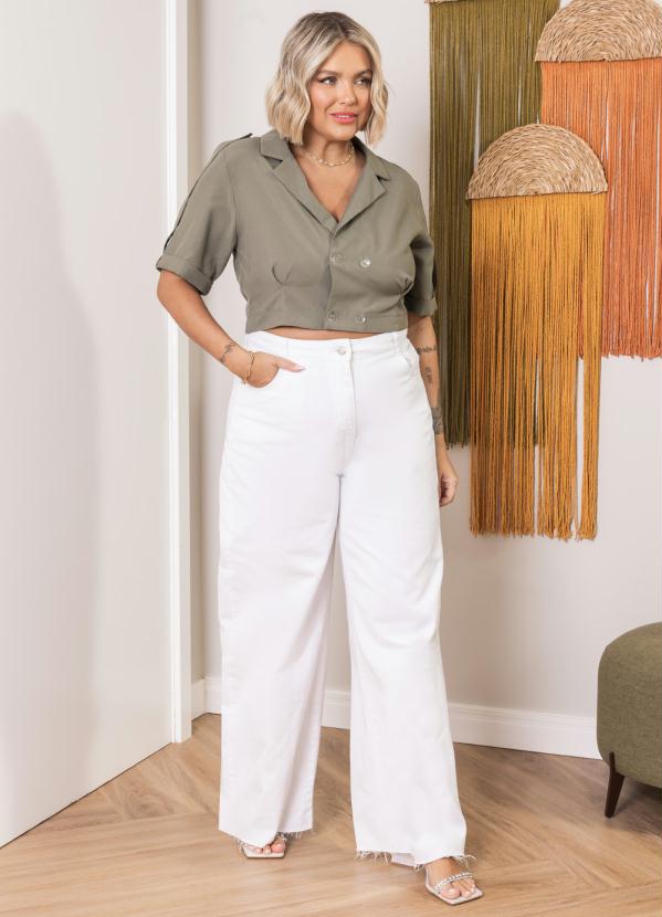 Quintess - Calça Branca com Barra Desfiada 14