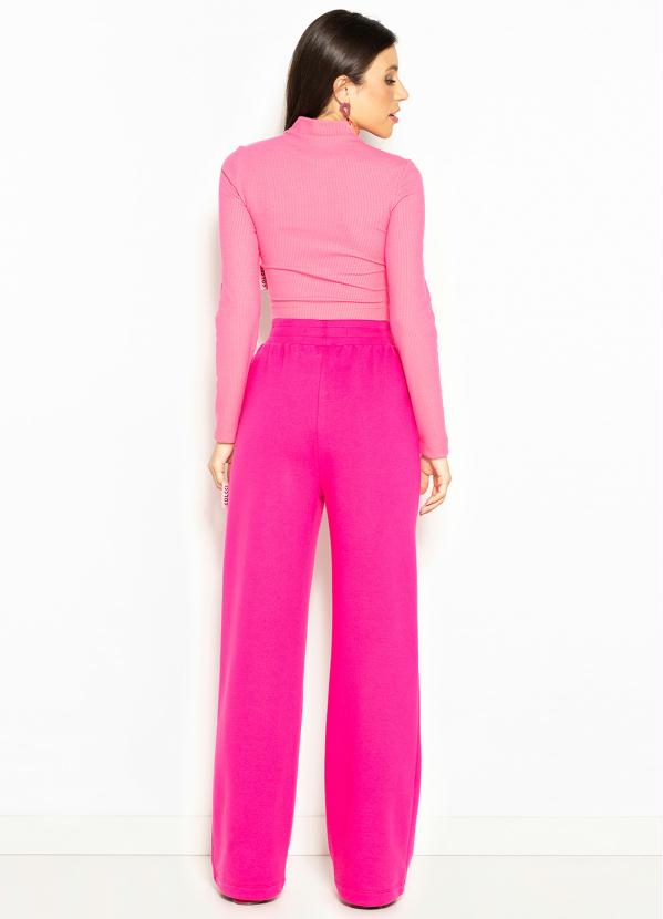Colcci - Calça de Moletom Pantalona Rosa 4