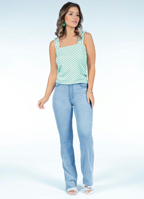 Quintess - Calça Jeans Cintura Alta Reta com Barra Desfiada 3