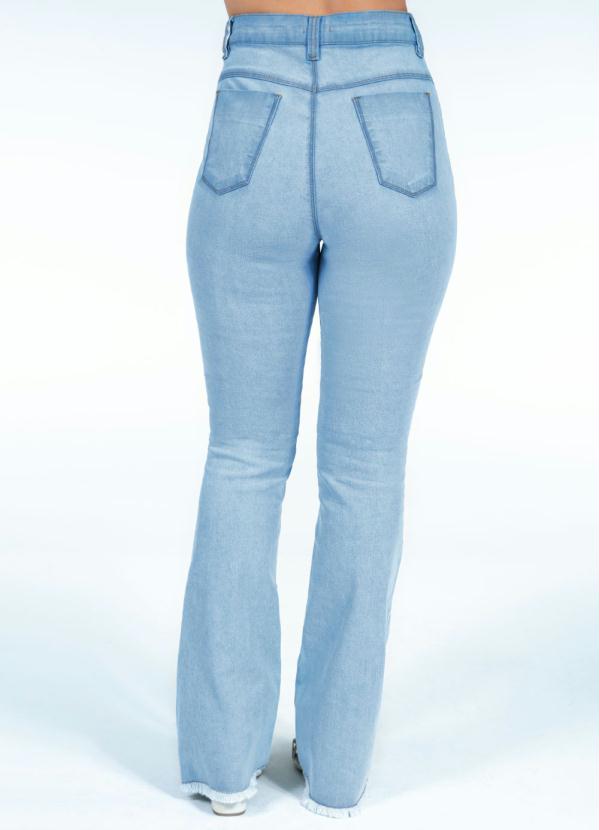 Quintess - Calça Jeans Cintura Alta Reta com Barra Desfiada 6