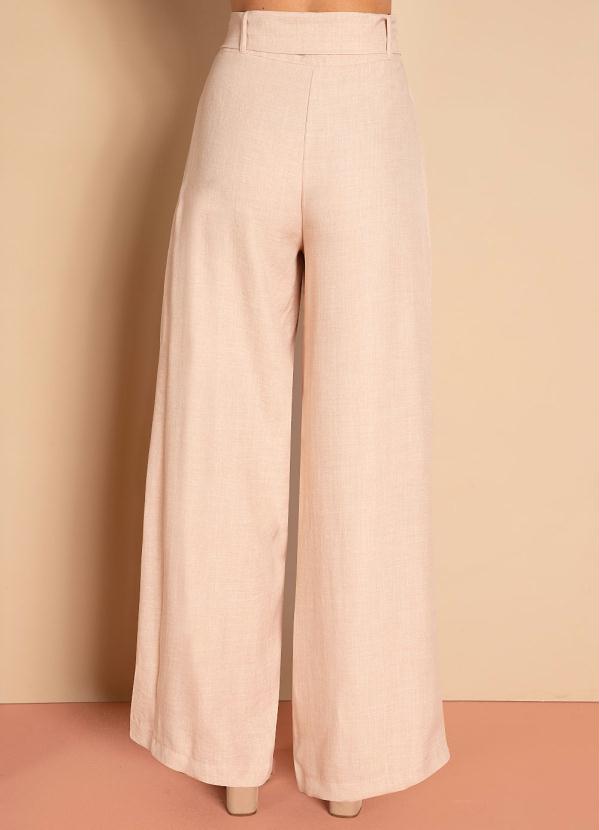 Quintess - Calça Nude com Pregas e Faixa 4