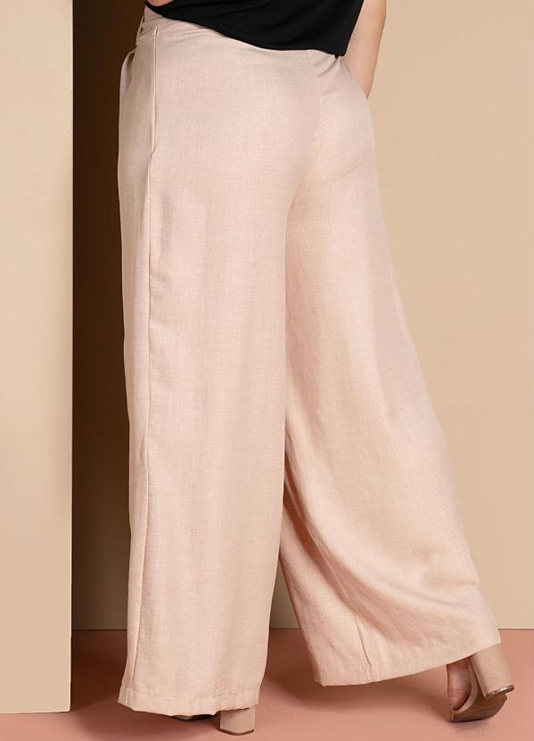 Quintess - Calça Nude com Pregas e Faixa 9