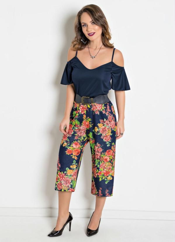 Outlet - Calça Pantacourt Floral 3