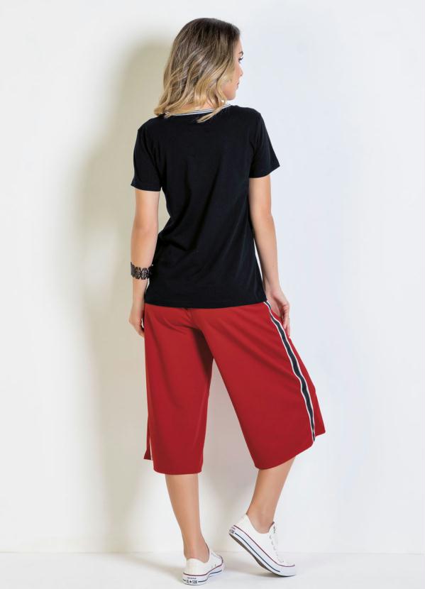 Outlet - Calça Pantacurt Vermelha com Faixa na Lateral 4